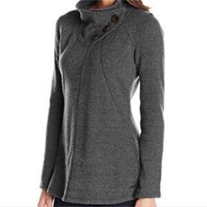 prana ebba wool sweater grey womens size S